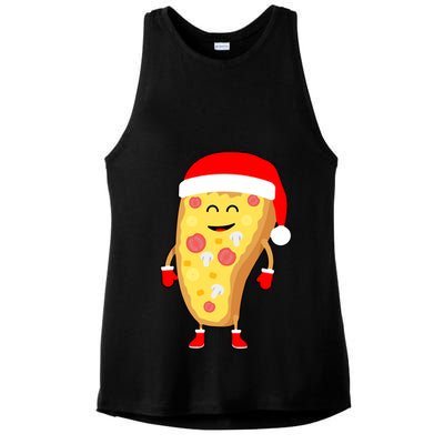 Cute Christmas Pizza Guy Ladies PosiCharge Tri-Blend Wicking Tank