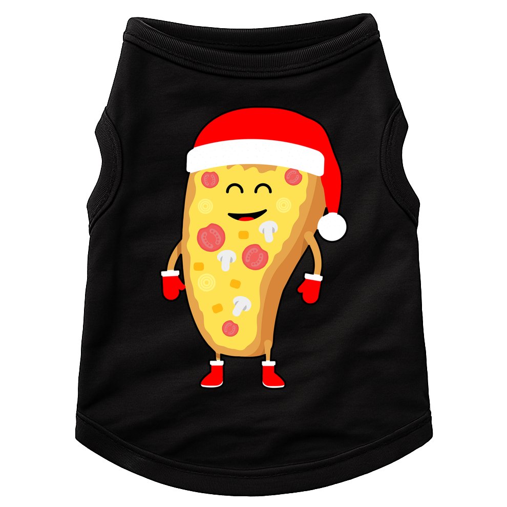 Cute Christmas Pizza Guy Doggie Tank