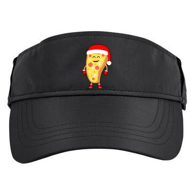 Cute Christmas Pizza Guy Adult Drive Performance Visor