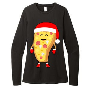 Cute Christmas Pizza Guy Womens CVC Long Sleeve Shirt