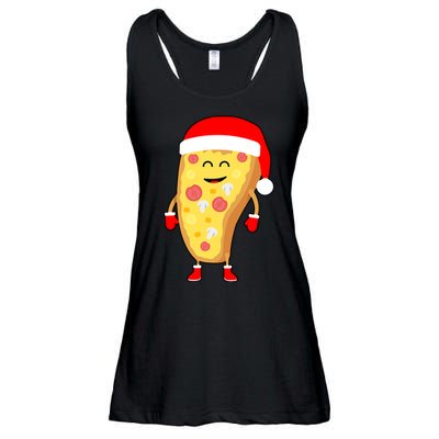 Cute Christmas Pizza Guy Ladies Essential Flowy Tank