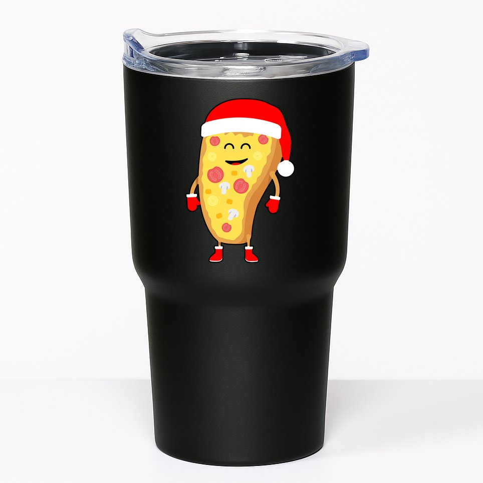 Cute Christmas Pizza Guy Tumbler