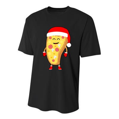 Cute Christmas Pizza Guy Youth Performance Sprint T-Shirt