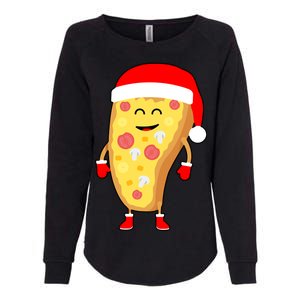 Cute Christmas Pizza Guy Womens California Wash Sweatshirt