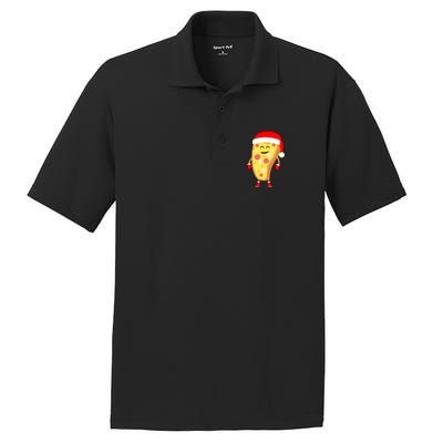 Cute Christmas Pizza Guy PosiCharge RacerMesh Polo