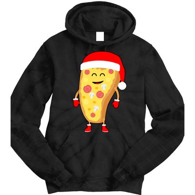 Cute Christmas Pizza Guy Tie Dye Hoodie