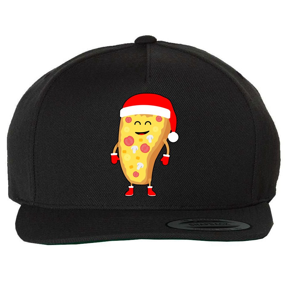 Cute Christmas Pizza Guy Wool Snapback Cap