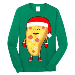 Cute Christmas Pizza Guy Long Sleeve Shirt