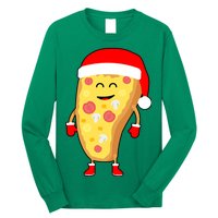 Cute Christmas Pizza Guy Long Sleeve Shirt