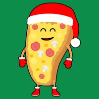 Cute Christmas Pizza Guy Poster