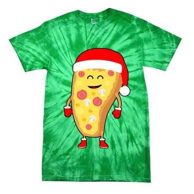 Cute Christmas Pizza Guy Tie-Dye T-Shirt