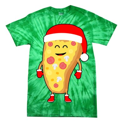 Cute Christmas Pizza Guy Tie-Dye T-Shirt