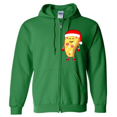 Cute Christmas Pizza Guy Full Zip Hoodie