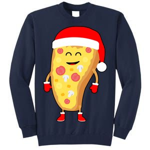 Cute Christmas Pizza Guy Tall Sweatshirt