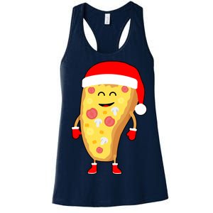 Cute Christmas Pizza Guy Women's Racerback Tank