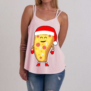 Cute Christmas Pizza Guy Women's Strappy Tank