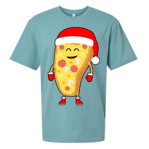 Cute Christmas Pizza Guy Sueded Cloud Jersey T-Shirt