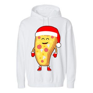 Cute Christmas Pizza Guy Garment-Dyed Fleece Hoodie