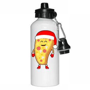 Cute Christmas Pizza Guy Aluminum Water Bottle