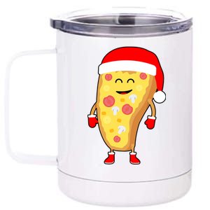 Cute Christmas Pizza Guy 12 oz Stainless Steel Tumbler Cup