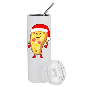 Cute Christmas Pizza Guy Stainless Steel Tumbler