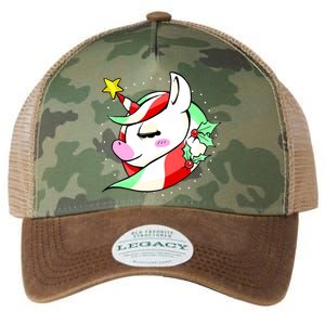 Cute Christmas Unicorn Star Mistletoe Legacy Tie Dye Trucker Hat