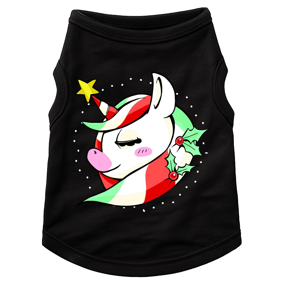 Cute Christmas Unicorn Star Mistletoe Doggie Tank
