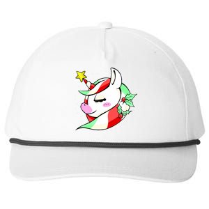 Cute Christmas Unicorn Star Mistletoe Snapback Five-Panel Rope Hat