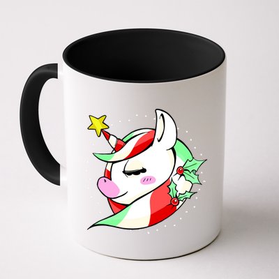 Cute Christmas Unicorn Star Mistletoe Mug