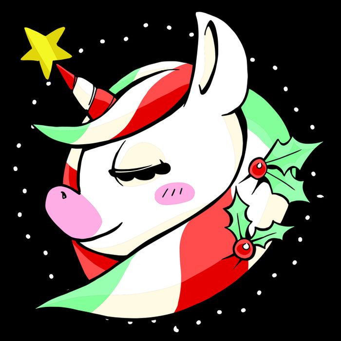 Cute Christmas Unicorn Star Mistletoe Wool Snapback Cap