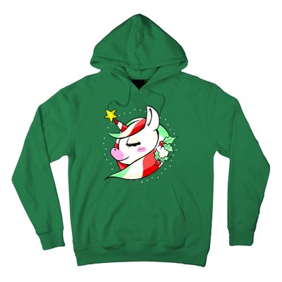 Cute Christmas Unicorn Star Mistletoe Hoodie