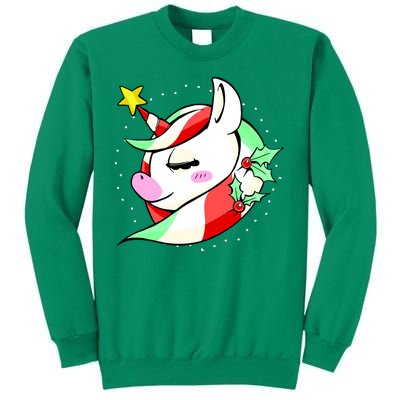 Cute Christmas Unicorn Star Mistletoe Sweatshirt