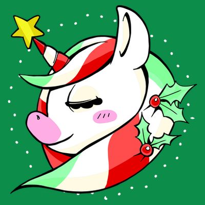 Cute Christmas Unicorn Star Mistletoe T-Shirt