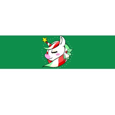 Cute Christmas Unicorn Star Mistletoe Bumper Sticker