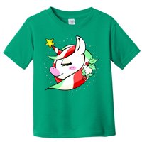 Cute Christmas Unicorn Star Mistletoe Toddler T-Shirt