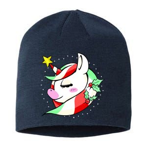 Cute Christmas Unicorn Star Mistletoe Sustainable Beanie