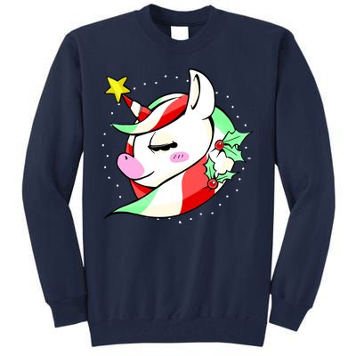 Cute Christmas Unicorn Star Mistletoe Tall Sweatshirt