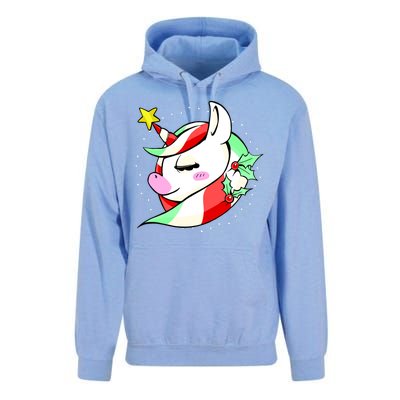 Cute Christmas Unicorn Star Mistletoe Unisex Surf Hoodie