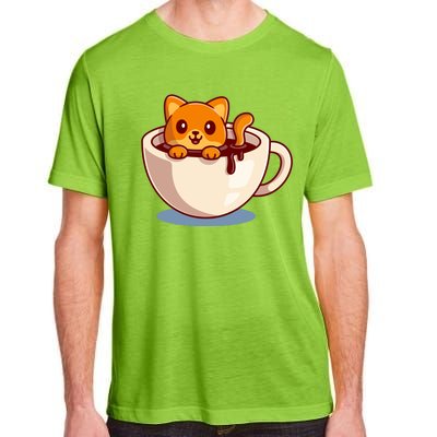 Cute Coffee Kitty Adult ChromaSoft Performance T-Shirt