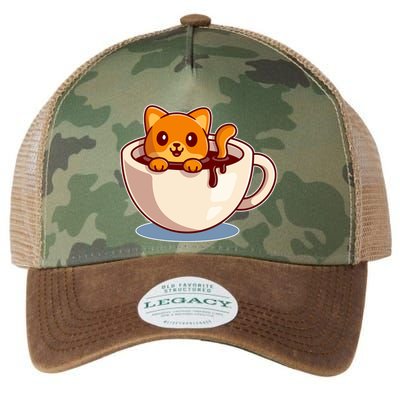 Cute Coffee Kitty Legacy Tie Dye Trucker Hat