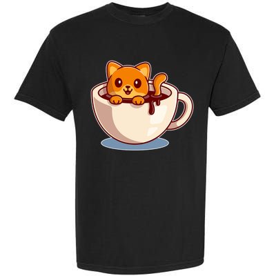 Cute Coffee Kitty Garment-Dyed Heavyweight T-Shirt