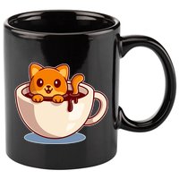 Cute Coffee Kitty 11oz C Handle Ceramic Mug