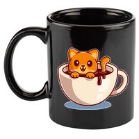 Cute Coffee Kitty 11oz C Handle Ceramic Mug