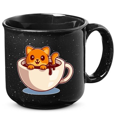 Cute Coffee Kitty 15oz Campfire Ceramic Mug
