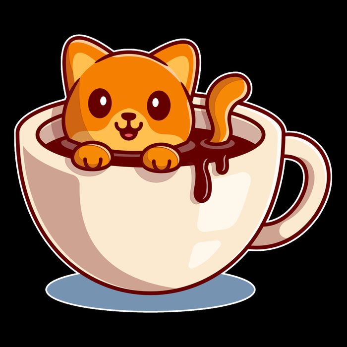 Cute Coffee Kitty Drawstring Bag