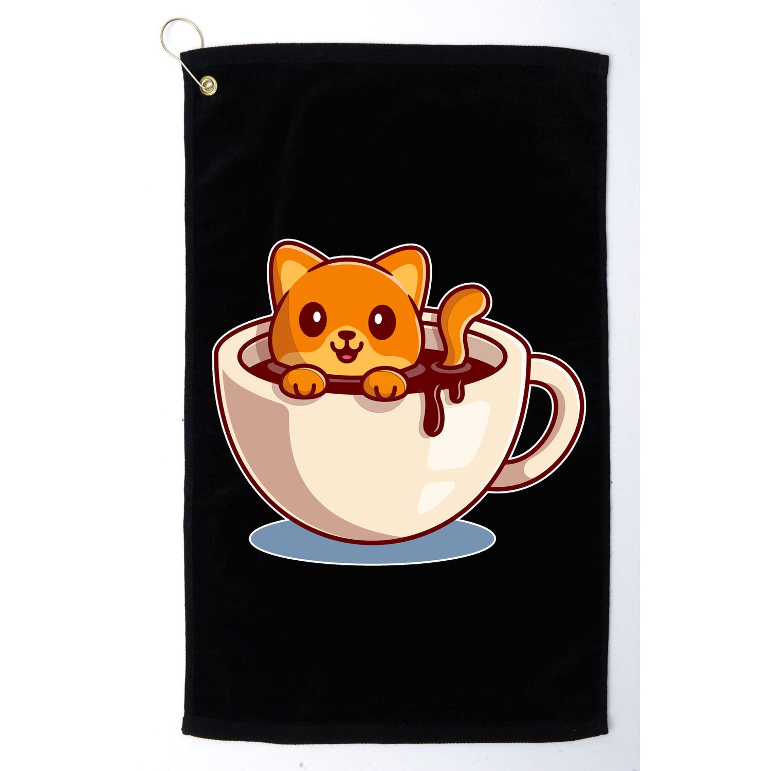 Cute Coffee Kitty Golf Towel