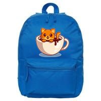 Cute Coffee Kitty 16 in Basic Backpack