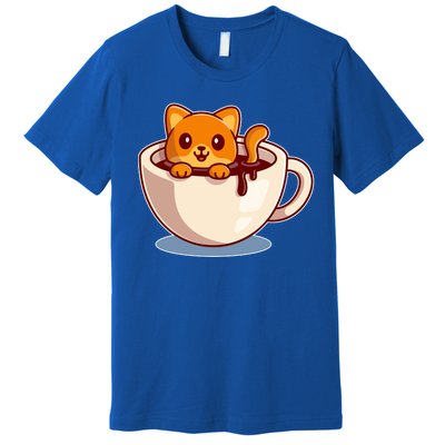 Cute Coffee Kitty Premium T-Shirt