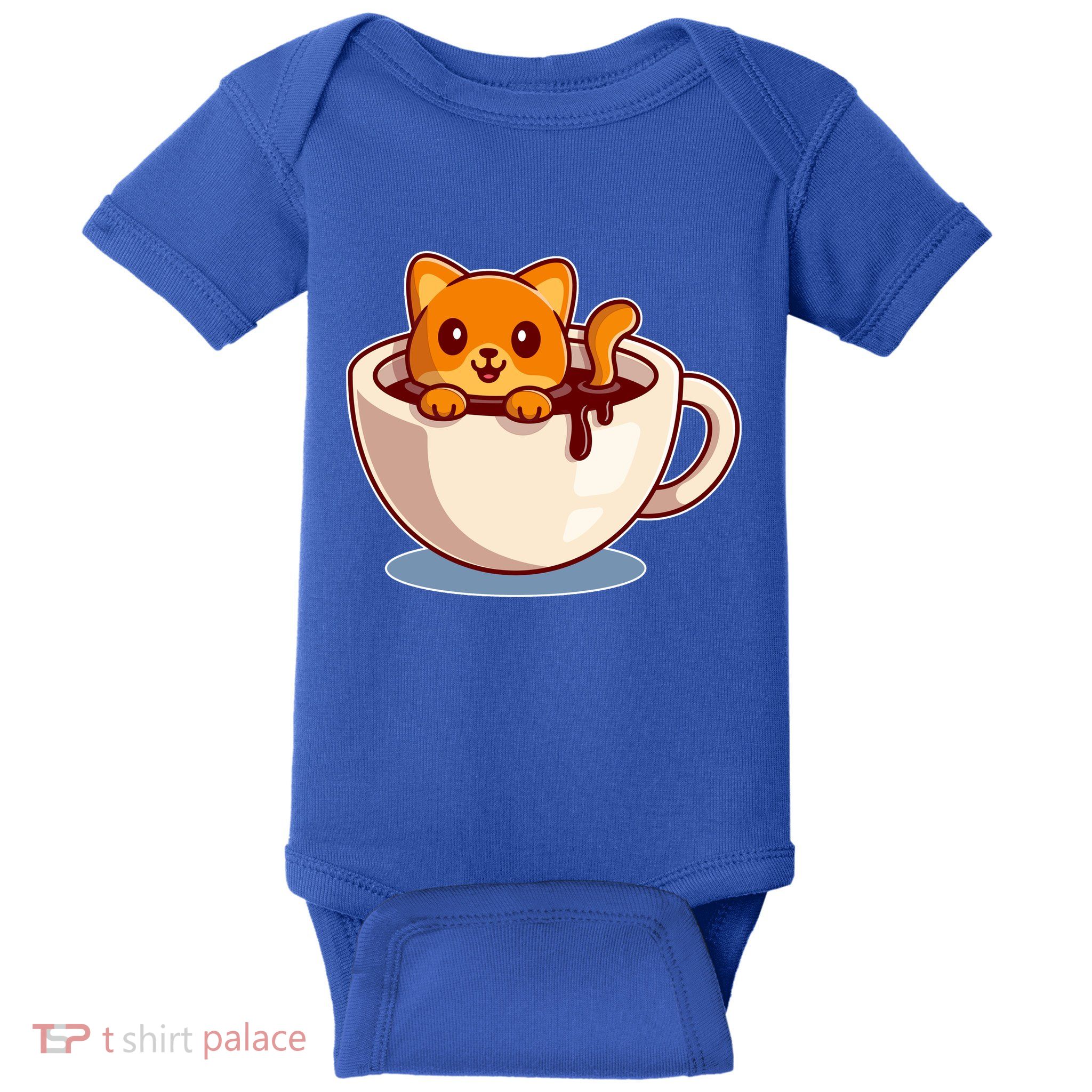 Cute Coffee Kitty Baby Bodysuit