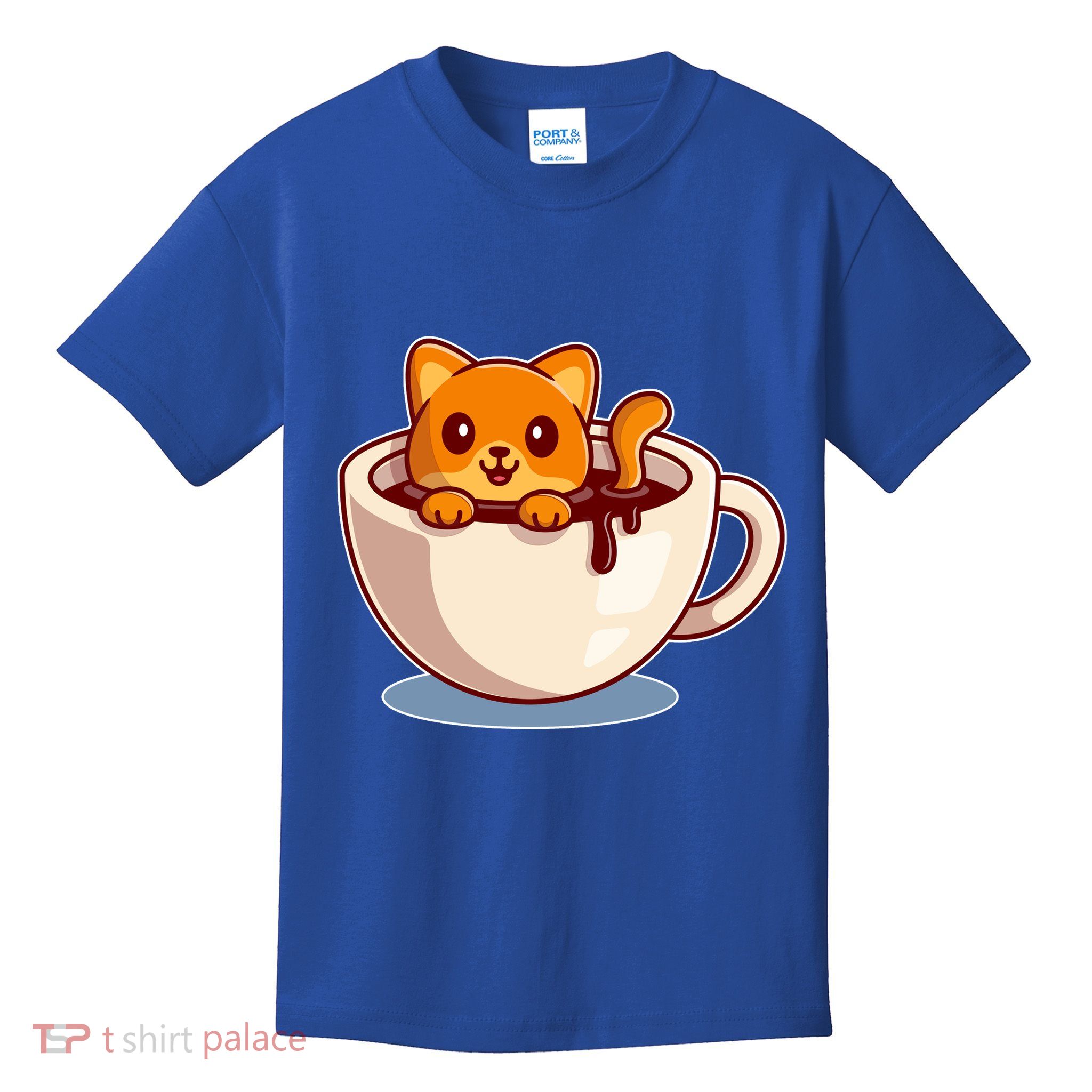 Cute Coffee Kitty Kids T-Shirt